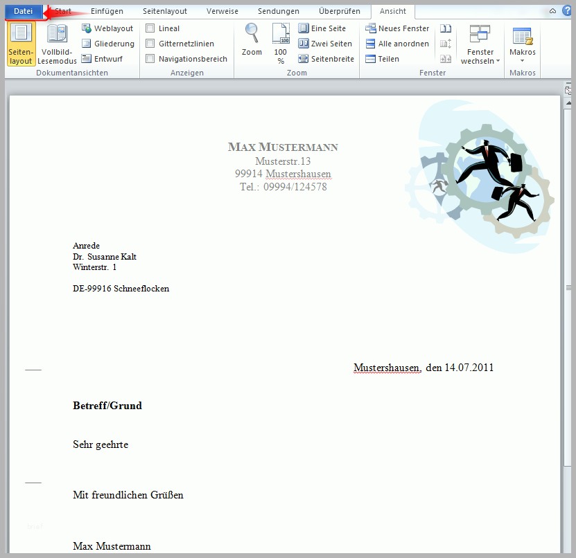Allerbeste Briefkopf Mit Microsoft Word Erstellen