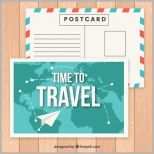 Allerbeste Reise Postkarte Vorlage Mit Papierflieger