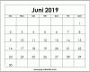 Am Beliebtesten Kalender Juni 2019 Zum Ausdrucken Frei