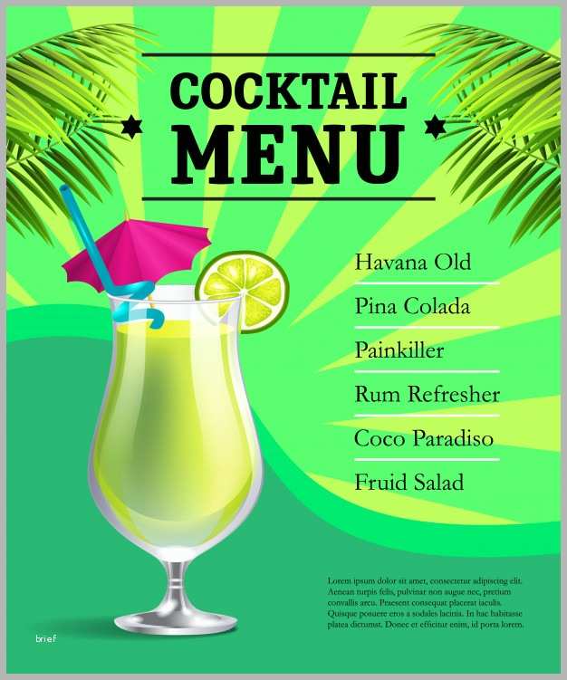 Angepasst Cocktail Menü Plakat Vorlage Glas Mit Getränk Und Kalk