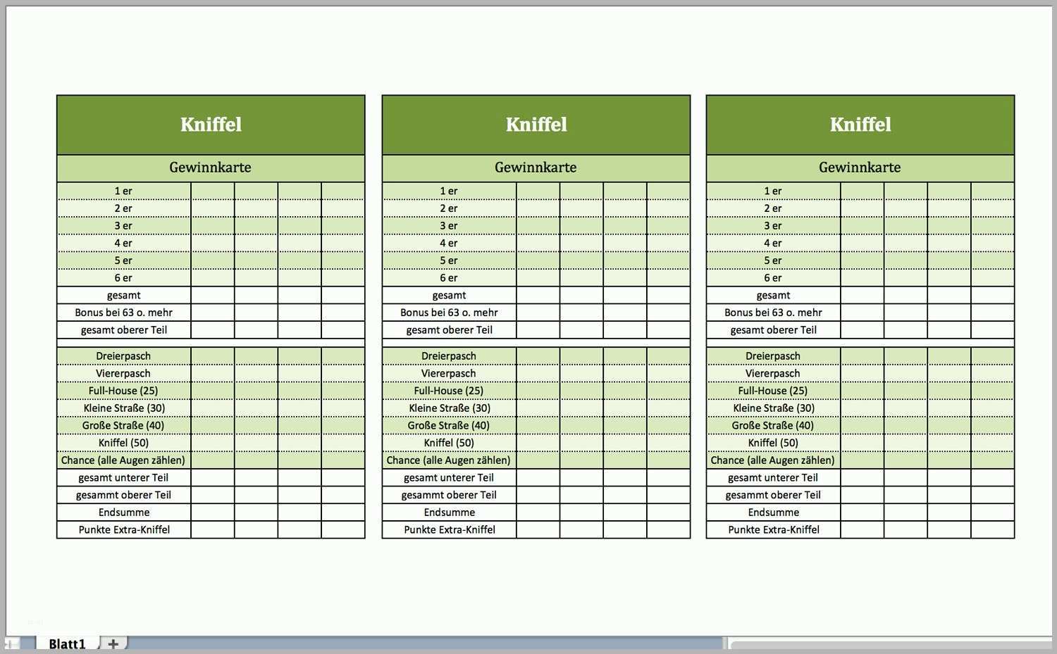 Ausgezeichnet Excel formular Vorlage Best Vorlage Für Kniffel Beste