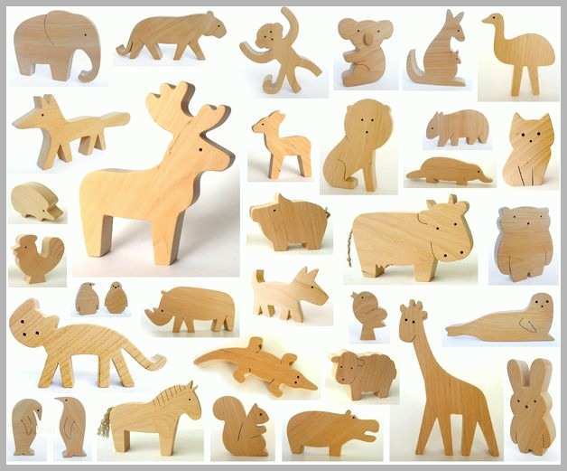 Ausgezeichnet Holzspielzeug Holzspielzeug Holztiere Any 6 Tiere