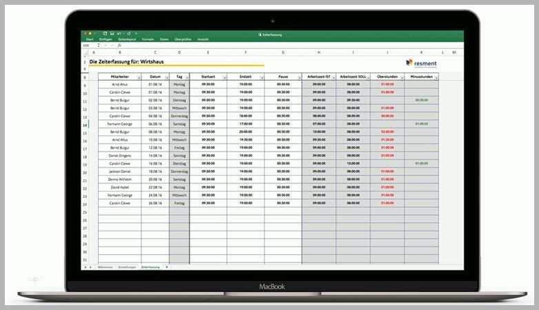 Beeindruckend Lohnabrechnung Vorlage Excel Süß Zeiterfassung Excel