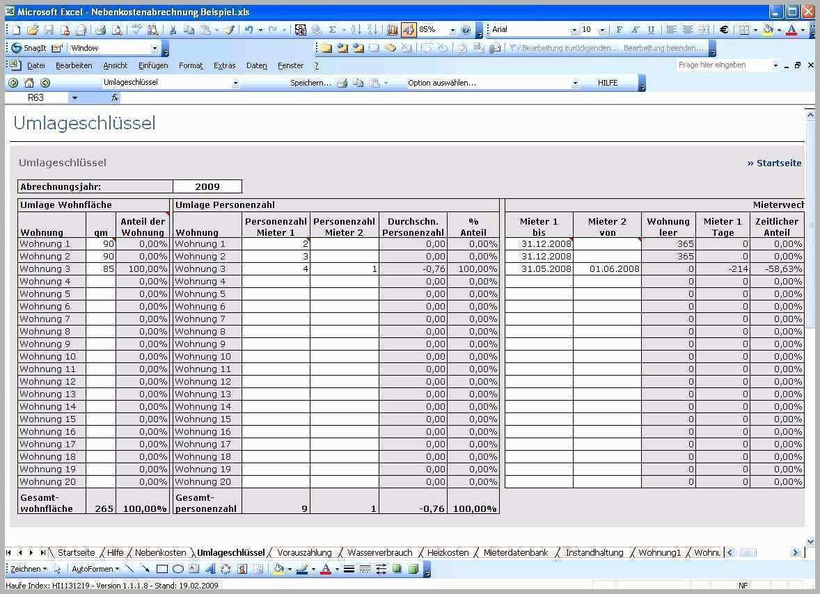 Beeindruckend Nebenkostenabrechnung Erstellen Excel Vorlage Hervorragen