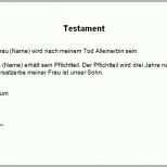 Beeindruckend Testament Vorlage Testament Handschriftlich