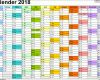 Bemerkenswert Kalender 2018 Zum Ausdrucken In Excel 16 Vorlagen