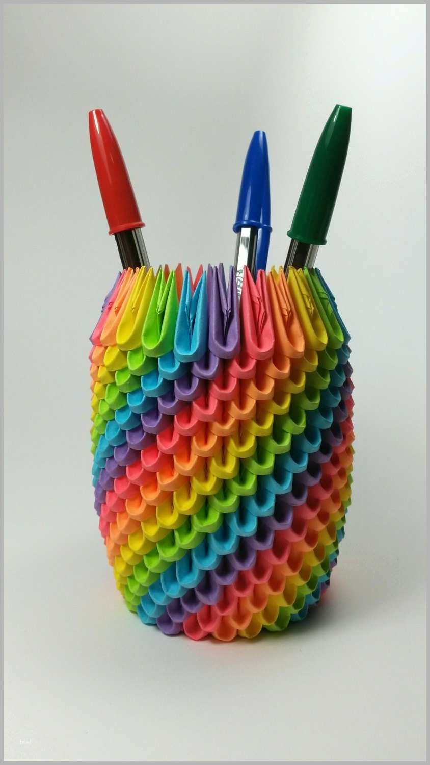 Bemerkenswert Rainbow 3d origami Pencil Holder Pen Holder Modular