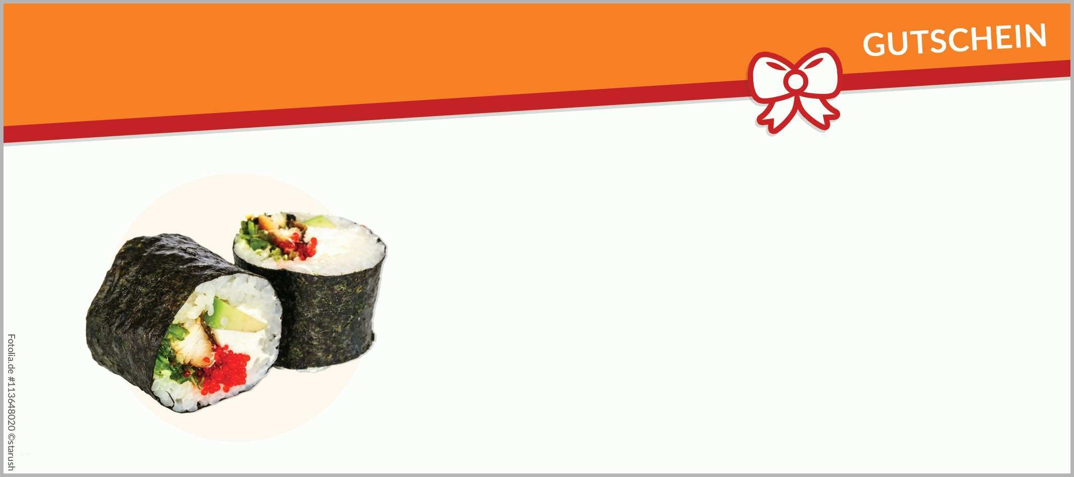 Bemerkenswert Sushi Gutschein Vorlagen Und Vordrucke Auf Gutscheine
