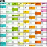 Beste Kalender 2013 Excel Zum Ausdrucken 12 Vorlagen Kostenlos