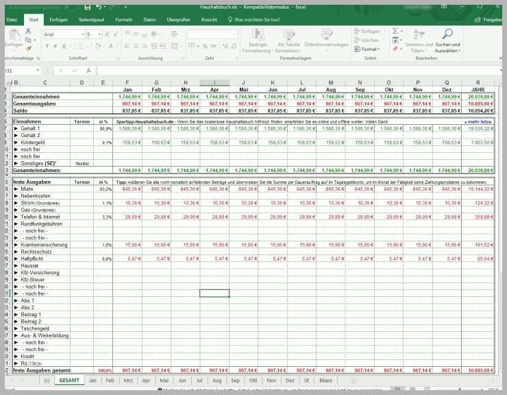 Einzahl Haushaltsbuch Excel Vorlage Kostenlos Bewundernswert