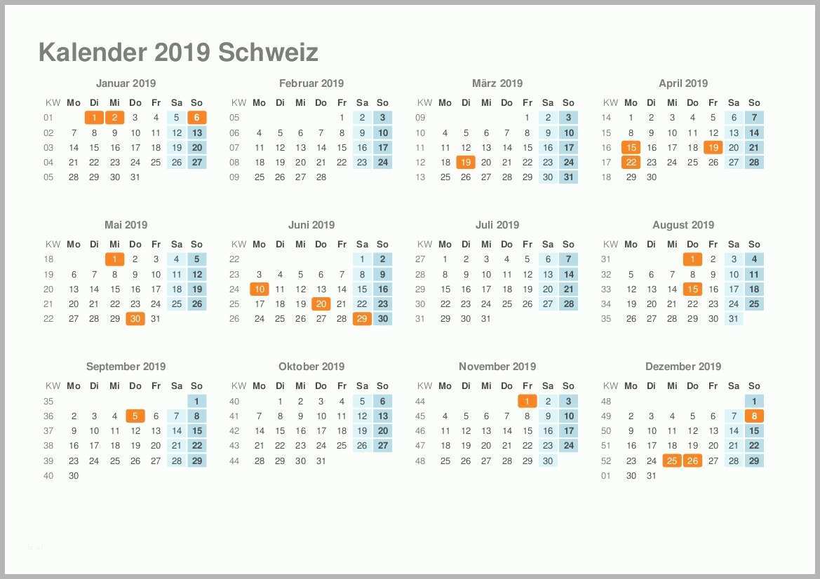 Einzahl Kalender Vorlage 2019 Der Beste Kalender 2019 Schweiz