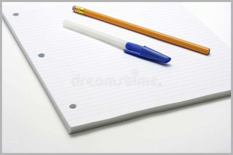 Einzahl Pen and Pencil Lined Paper Stock Image Of