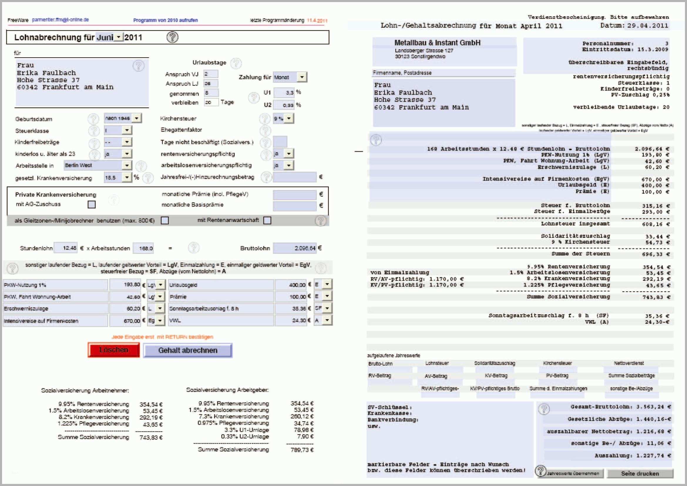 selbstrechnendes formular zur gehaltsabrechnung 2011 pdf