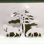 Erschwinglich Two Horses with Tree Pop Up Card Template From Cahier De