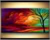 Erstaunlich Contemporary Tree Acrylic Painting Colorful Landscape