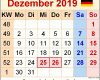 Erstaunlich Kalender Dezember 2019 Als Word Vorlagen