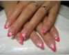 Erstaunlich Künstliche Nägel Svetlana 24 French Pink Mit Herzen Motive
