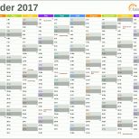 Exklusiv Excel Kalender 2017 Kostenlos