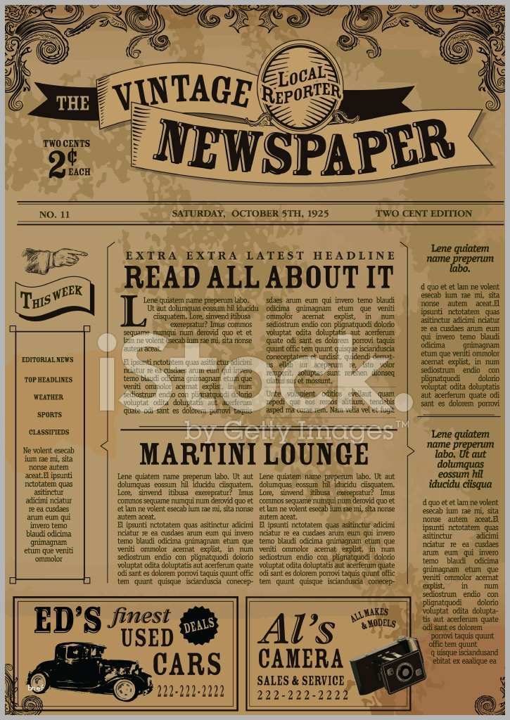 Exklusiv Vintage Zeitung Layout Design Vorlage Stock Vector