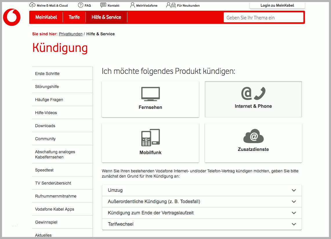 Großartig Vodafone Kabel Deutschland Kündigen ? Anleitung Und Vorlage