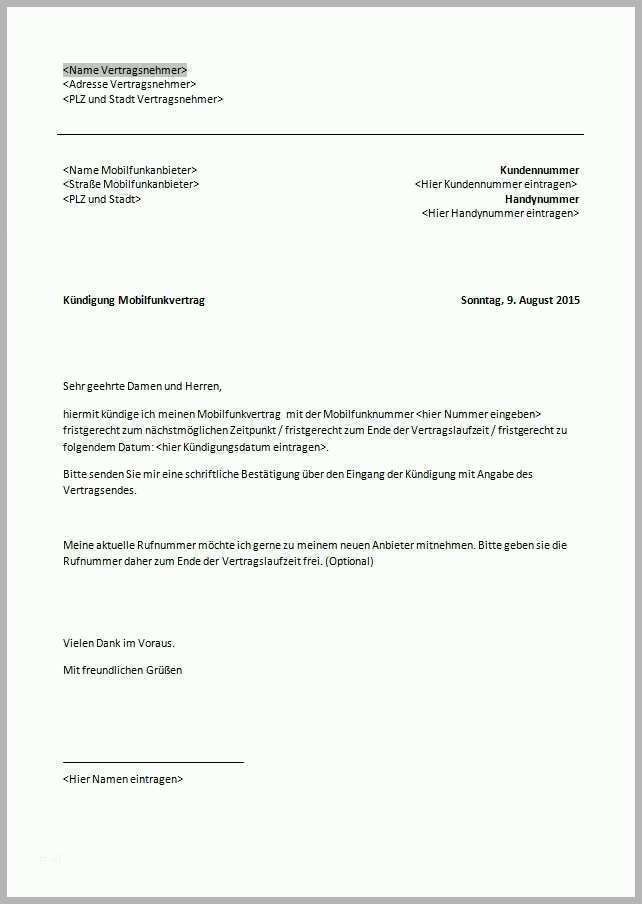 Größte Kündigung O2 Vertrag Vorlage Schön Kündigung Handyvertrag