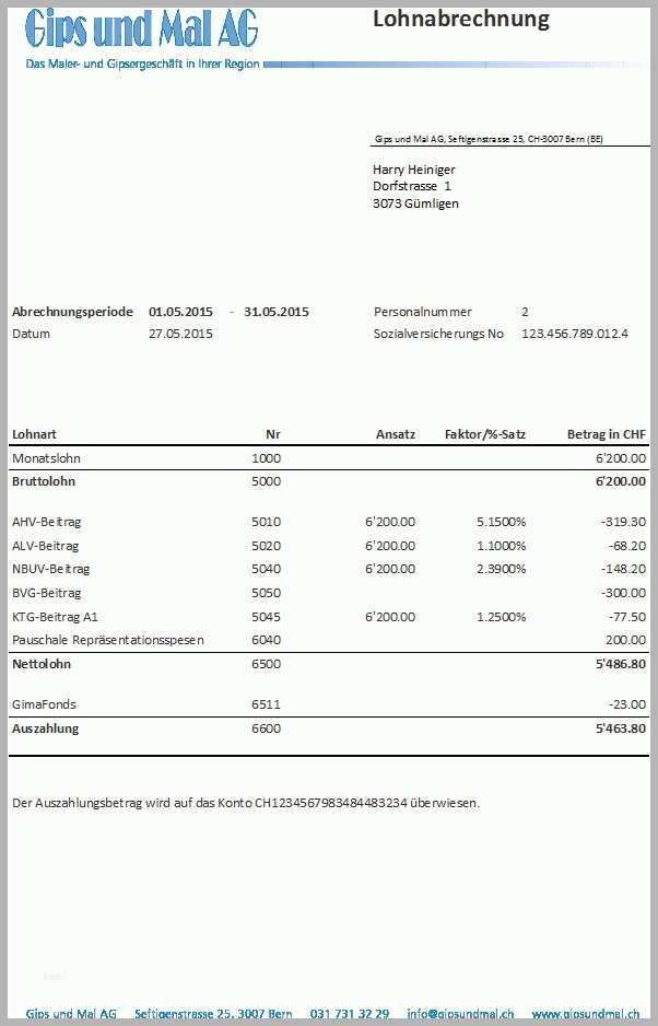 Größte Lohnabrechnung Schweiz Vorlage Excel Fabelhaft Funktionen