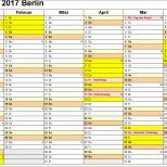 Hervorragend Kalender 2017 Berlin Ferien Feiertage Excel Vorlagen