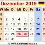 Hervorragend Kalender Dezember 2019 Als Word Vorlagen