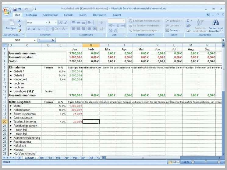 Hervorragend Vorlage Nebenkostenabrechnung Excel Kostenlos – De Excel