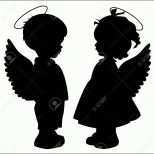 Hervorragend Zwei Schwarze Engel Silhouetten Auf Weißem isoliert