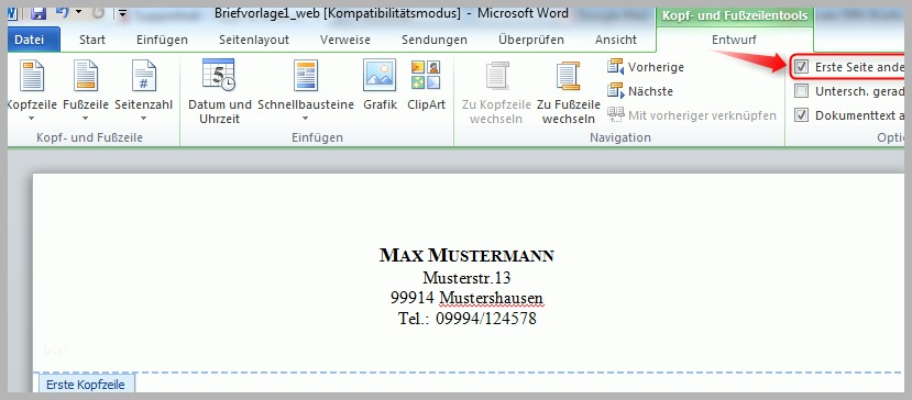 Ideal Briefkopf Mit Microsoft Word Erstellen