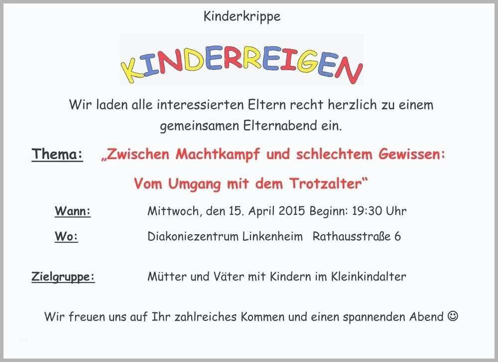 Ideal Frisches Einladung Elternabend Kindergarten Vorlage