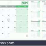 Ideal Kalender Planer 2019 Vorlage Vector Illustration Alle 12