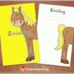 Kreativ Einladungskarten Pferde Zum Kindergeburtstag Kostenlose