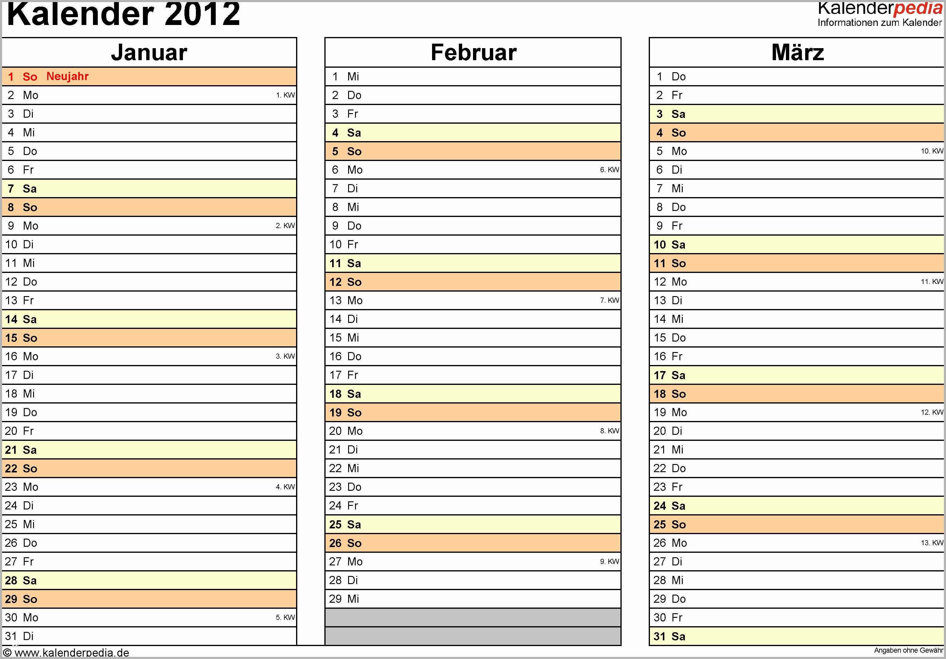 kalender 2012 excel vorlagen