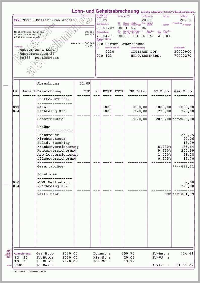 Modisch Lohnabrechnung Mit Excel