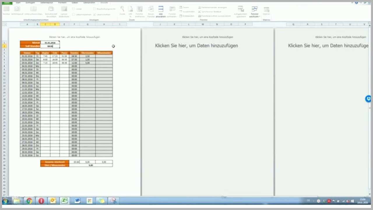 Original Arbeitszeitnachweis Excel Vorlage Kostenlos 2017