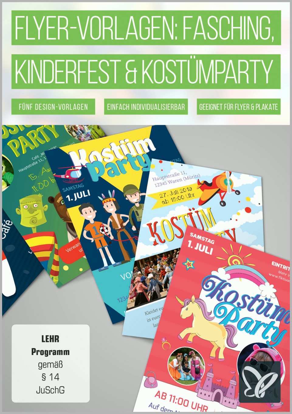 Phänomenal Flyer Vorlagen Für Kinderfest Fasching Und Kostümparty