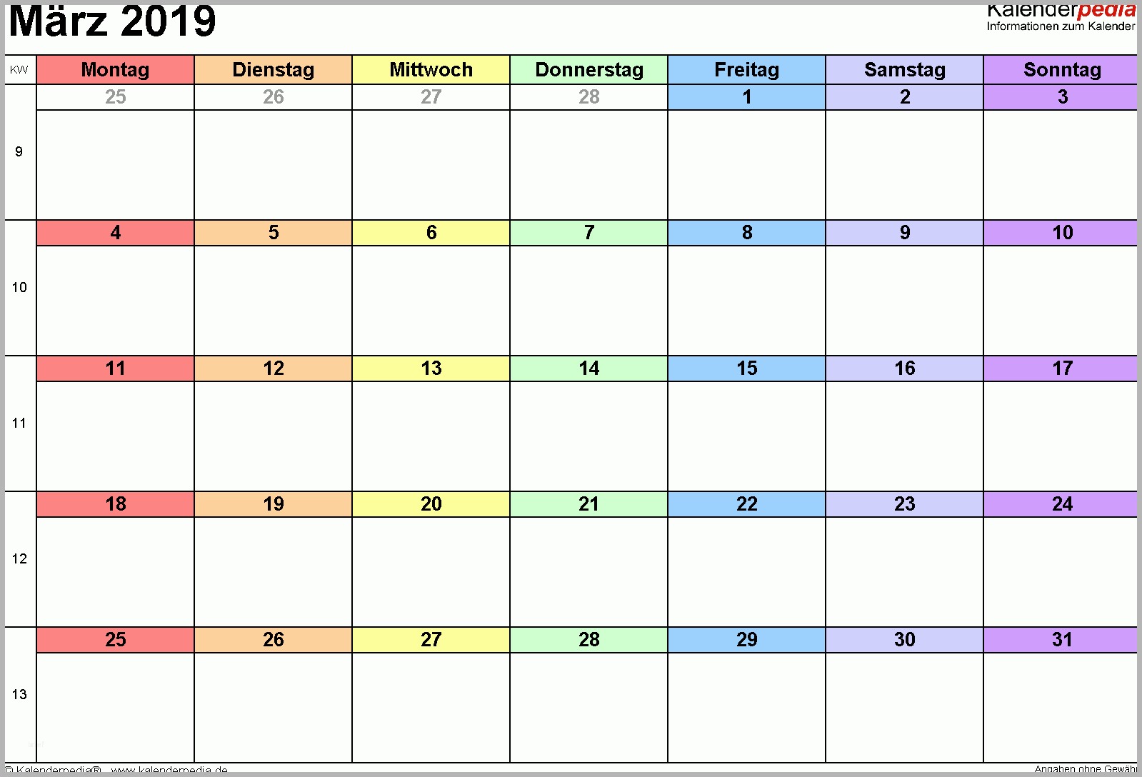 kalender maerz 2019 word vorlagen