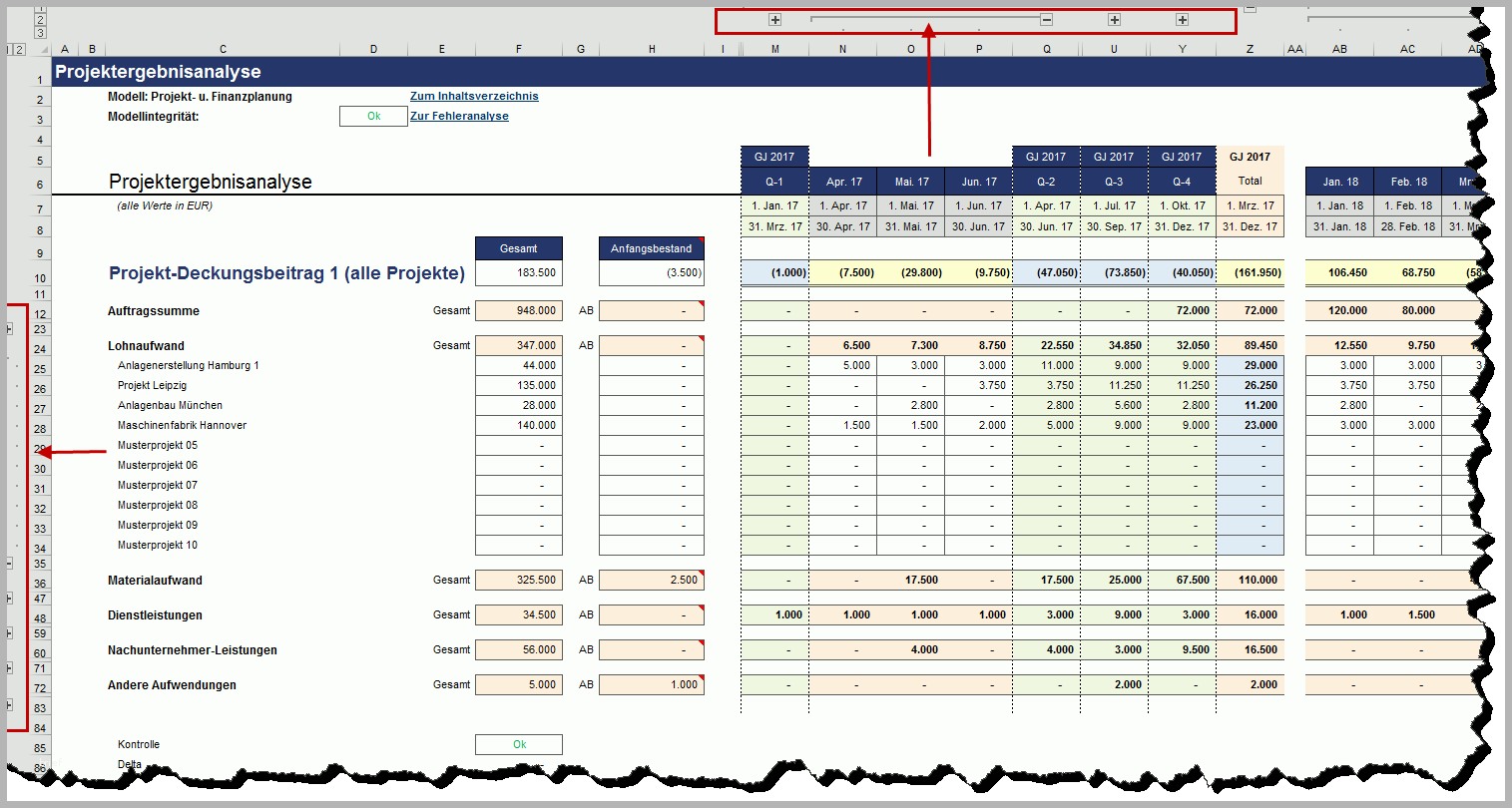 Selten Excel Finanzplan tool Projekt