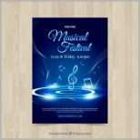 Selten Glänzende Blaue Musik Poster Vorlage