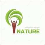 Sensationell Natur Vektor Logo Konzept Illustration Human Tree