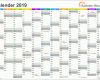 Spektakulär Excel Kalender 2019 Kostenlos