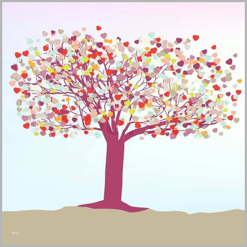 Spektakulär Romantische Baum Mit Herzen Vorlage Karte