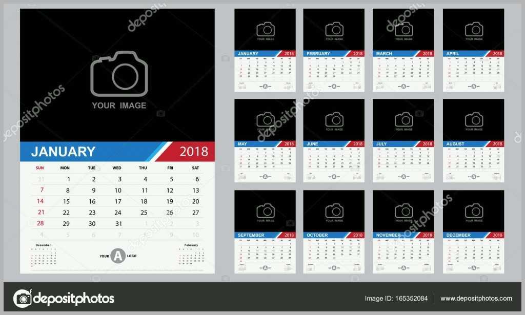 stock illustration modern calendar 2018 template
