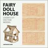 Spezialisiert Wooden Fairy Doll House Vector Plan Model for Laser Cutter