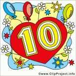Überraschen 10 Jahre Geburtstag Bilder Cliparts Glückwunschkarten
