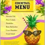 Überraschen Cocktail Menü Plakat Vorlage Ananas In Der sonnenbrille