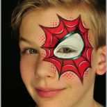 Ungewöhnlich Kinderschminken Jungen Motive Spinne Rot Makeup Fasching
