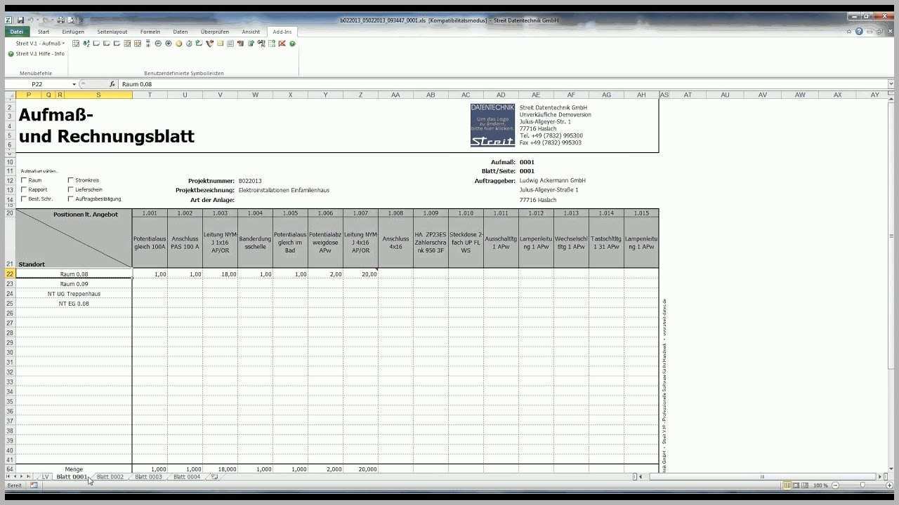 Ungewöhnlich Streit V 1 Elektro software Das Mobile Excel Aufmass